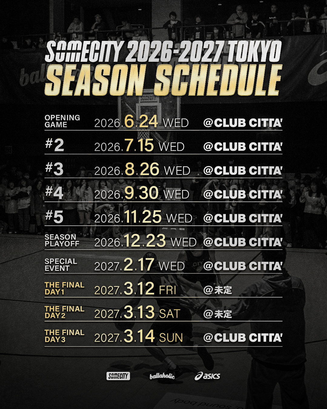 SOMECITY 2026-2027 TOKYO SEASON SCHEDULE