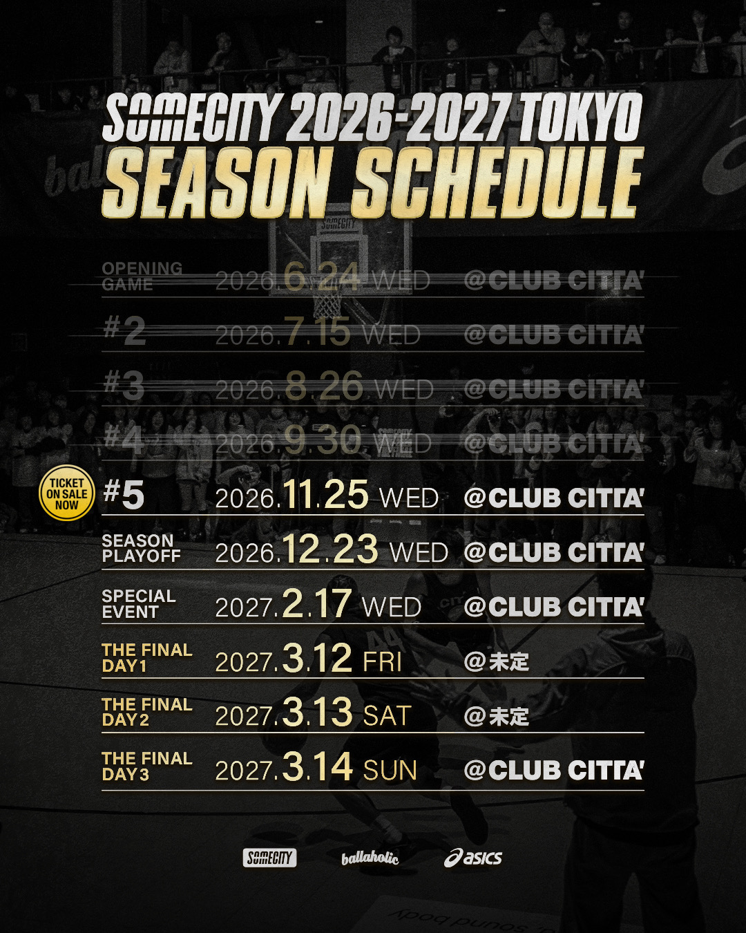 SOMECITY 2026-2027 TOKYO SEASON SCHEDULE